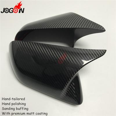 China Real Carbon Fiber USA AND CANADA Style Dry Carbon Mirror Cover For Ford Mustang 2015-2020 RearView With / Without Tuning Light Car Accessories for sale