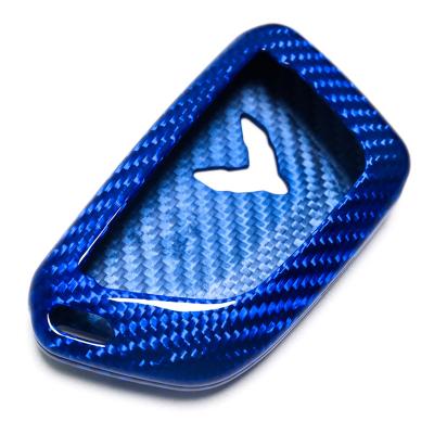 China Shell Cover Trim For Chevrolet Corvette C8 Remote Key FOB Coupe Z51 2020 High Quality Single Fiber Blue Car Carbon Color Body Shell 2021 2022 for sale