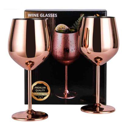 China 18/10 Sample Stainless Steel Wine Glass Martini Stainless Steel Cocktail Glass Wine Goblet Copper Available Tumbler Eco-Friendly for sale