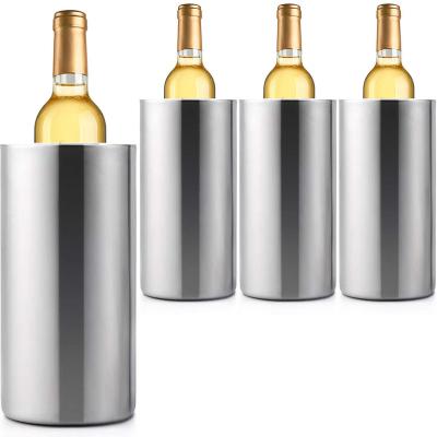 China Portable Amazon Sale Wine Refrigerator Bucket Stainless Steel Wall Wine Cooler Viable Hot Ice Bucket Double for sale