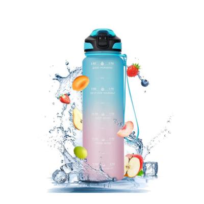 China Tritan 1000ml Sustainable Sports Water Bottle With Silicone Straw Drinking Bottle Carbonated Drinking Bottle Suitable BPA Free for sale