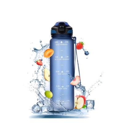 China 1000ml Sustainable Water Bottle With Silicone Straw Bottle Tritan Carbonated Drinking Bottle Suitable Sports BPA Free for sale