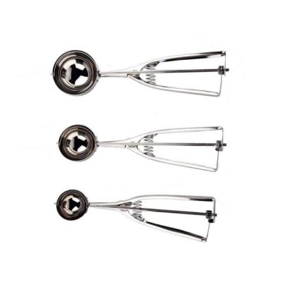 China Sustainable Ice Cream Scoop Sets Polished Stainless Steel Ice Cream Scoop Pack 3 Small 4cm Middle 5cm Large 6cm Different Sizes for sale