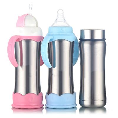 China Double Wall Insulation Baby Care Water Bottle 304 Stainless Steel Food Grade Baby Bottle BPA Free Sublimation Free 3 Lids for sale