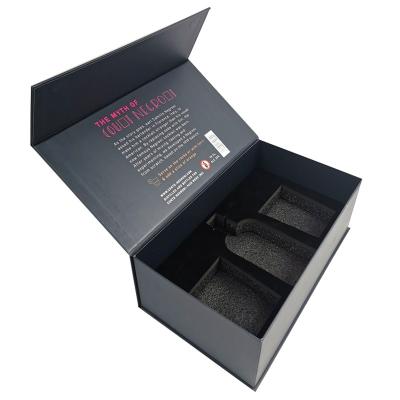 China Recyclable Customizable Empty Black Box For Perfume Bottle Packaging Magnetic Gift Box for sale