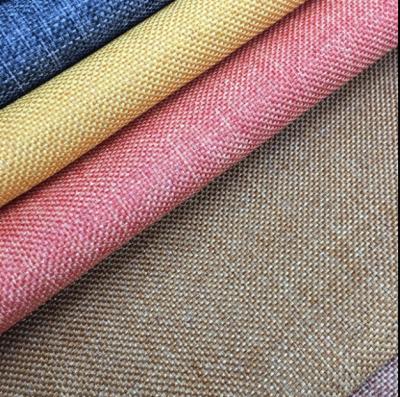 China Water Resistant 100% Polyester Faux Linen Fabric Bonded PONGÉ Sofa Home Textile Fabric for sale