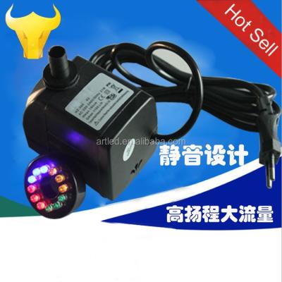 China 12V/24V/110V/240V 50/60Hz mini garden samll fountain submersible pump with aquarium oxygenation pump rock garden animal led pump for sale