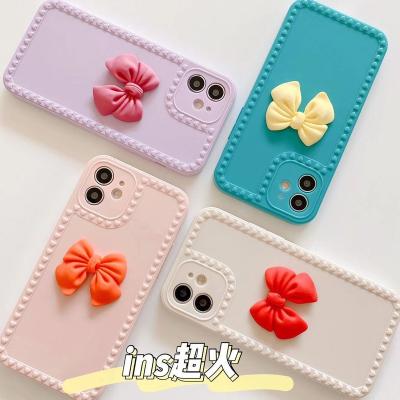 China INS Street Fashion 3D Bowknot Shockproof Hot Phone Case Beautiful For iphone 12 pro Max Mini for sale