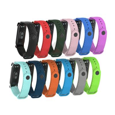 China Carbon Fiber Watch Strap with Metal Case for Xiaomi MI Band 4 B96 for sale