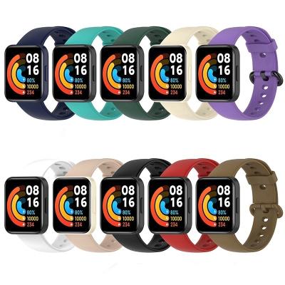 China New Coming 2021 Silicone 10 Colors Sport Watch Band For Redmi Watch 2 Clear Silicone Watch Strap for sale