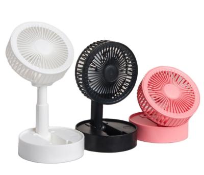 China Mini Folding Telescopic Fans USB Rechargeable Floor Folding Fan for Student Dormitory Home Custom Small Desktop Camping Desk Fan for sale