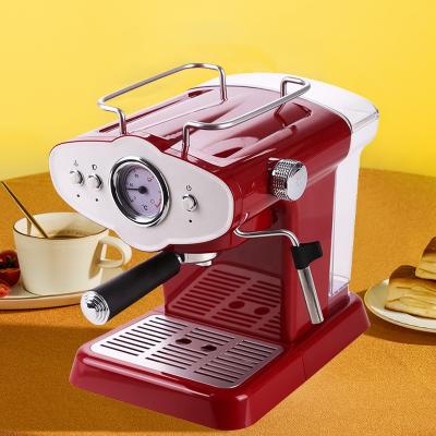 China Hotel OEM Supplier Red Color Vintage Style 15 Bar Espresso Coffee Maker for sale