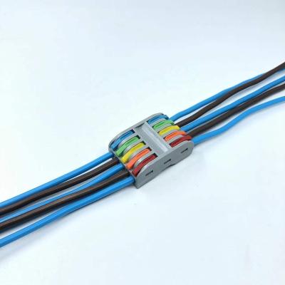 China Replace CX-225 Colored Lever-Nuts Strip Two Sides 5-Line 5-Pin Conductor 5-Line Into 5-Line Wire Connector For Solid And Wire Wires for sale