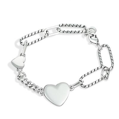 China TRENDY Punk Heart Charm Bracelet For Women Bracelet &Bangle Wedding Party Jewelry for sale