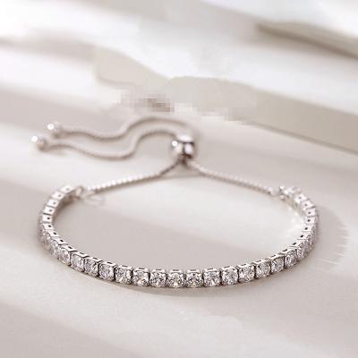 China Fashionable Luxury Crystal Zircon Stone Adjustable Tennis Bracelet For Women for sale