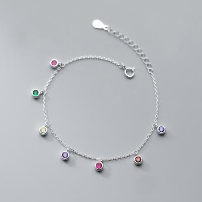 China Trendy Fashion Multi Color Rhinestone Tassel Bracelet Bling Round Crystal Bracelet for sale