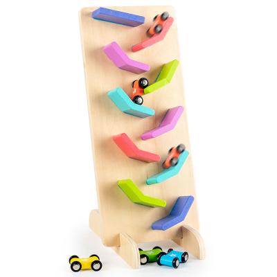 China Classic Wooden Animal Sliding Slot Ramp Toy OEM/ODM Zabawka Water Track Toy Sliding Fish Ball Rainbow Tackle Toy for sale