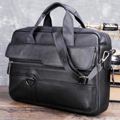 China GENUINE LEATHER Men's designer Genuine Leather Handbag for men's business designer messenger bag 14 inch laptop shoulder bag male briefcase for sale