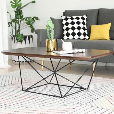 China (Other) modern simple solid wood adjustable iron table living room desk tea table coffee table for sale