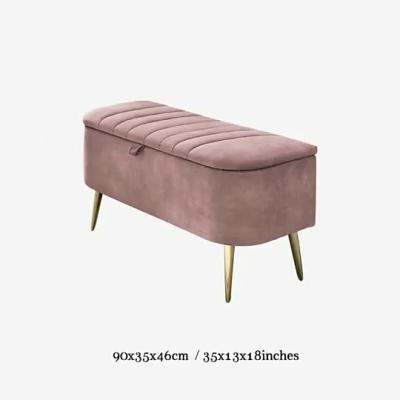 China Wholesale Home Adjustable Modern Lightweight Luxury Door Chair Velvet Metal Bench Replacement Rectangular Stool (Other) for sale