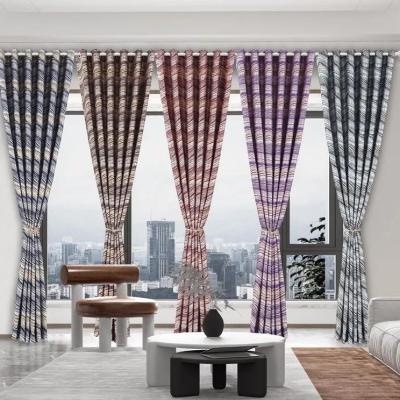 China Blackout customization simple high-end French embossed jacquard thickened curtains for home decoration for sale