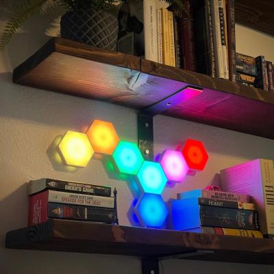 China Modern Smart Decoration Wall Lamp Panels Hexagonal Led Game RGB Night Light for sale