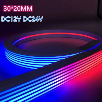 China Factory 30*20MM Residential Waterproof Smart Neon Light App Controlled RGB LED Neon Light Strip for sale