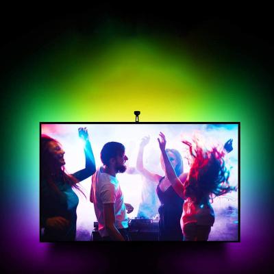 China Residential Sync Screen Music App Tuya Smart Band Light Works Dip TV LED Smart Backlight Kit For 55-80 TV for sale