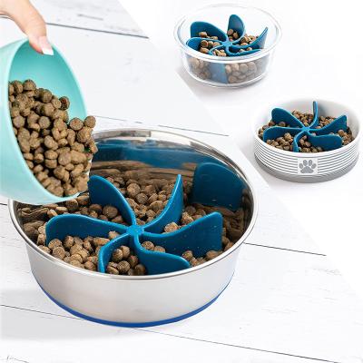 China Viable Wholesale Amazon Hot Selling Dog Slow To Eat Slow Feeder Plastic Spiral Dog Accessories Dog Pet Feeder for sale