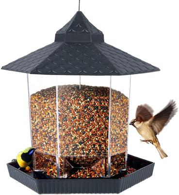 China New Viable Waterproof Gazebo Hanging Outdoor Wild Bird Feeder Container With Hang Rope Feeding House Bird Feeder Squirrel Proof Type for sale