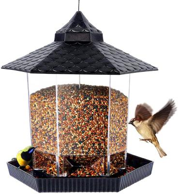 China Customized Viable Clear Bird Feeder Acrylic Hanging Wild Bird Feeder Outdoor Garden Yard for sale