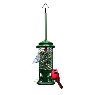 China Sustainable Metal Hanging Bird Feeder w/4 Standard Squirrel Proof Metal Perches 1.6 Pound Seed Capacity For Outdoor Garden for sale