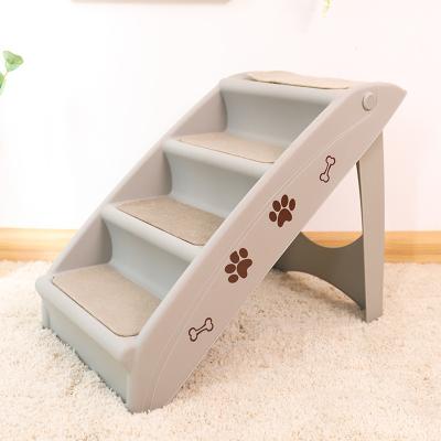 China Simple Folding Plastic Pet Stairs Collection Durable Design With Built-in Safety Features Home Or Travel for sale