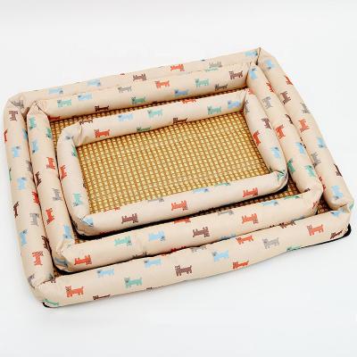 China Summer Pet Mat Dog Nest Dog Cat Nest Cooling Fabric Breathable Designer Printed Large Small Pet Beds for sale