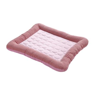 China Summer Breathable Sleep Cool& Mesh Fabric Mat Ice Silk Pet Bedding Soft Case Cat Dog Pad for sale