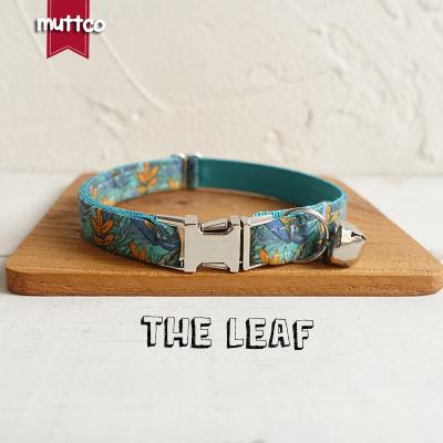 China MUTTCO Custom Selling Retail Handmade Colorful Pet Collar Cat Collar LEAF 2 Sizes Cat Collar UCC066 for sale