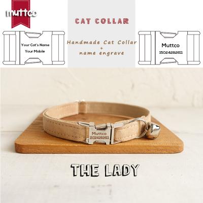 China MUTTCO SUSTAINABLE Retailing Design Engraved Buckle Cat Necklace in Metal Handmade Light Brown LADY UCC027 2 Sizes for sale