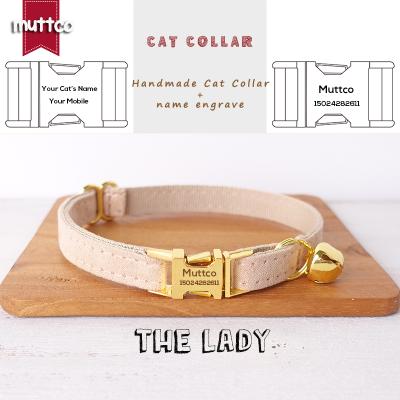 China MUTTCO Custom Retailing Handmade Engraved Metal Buckle Cat Necklace LADY Design Cat Necklace 2 Sizes UCC027B for sale