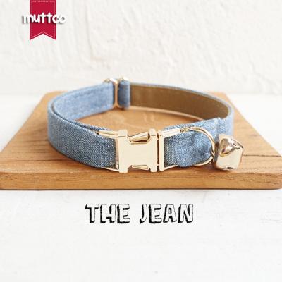 China MUTTCO Custom Retail With High Quality Gold Metal Buckle Collar For Cat JEAN Design Cat Collar 2 Sizes UCC035J for sale