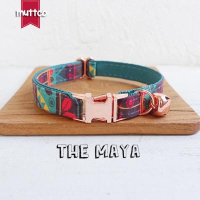 China MUTTCO Custom Retail With High Quality Rose Gold Metal Buckle Collar For Cat MAYA Design Cat Collar 2 Sizes UCC043M for sale