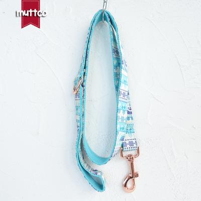 China MUTTCO Custom Selling High Quality Handmade Retail Collar For Dog Trendy Sapphire FOLKLORE BLUE Dog Leash UDC023M 5 Sizes for sale