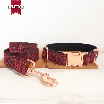 China MUTTCO viable retailing beautiful handmade collar for dog RED COSTUME design dog collar unique 5 sizes UDC006M for sale