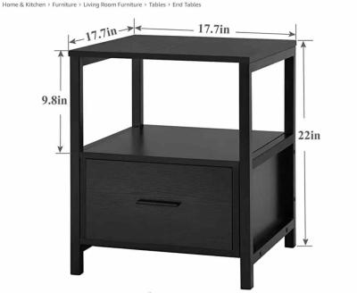 China (size) Adjustable modern popular mental wooden bedside cabinet bedside cabinet bed wall table for bedroom furniture for sale