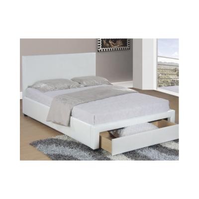 China (Size) 2020 Adjustable Fashion And Hot Selling Wholesale Contracted White Stylish PU Bed With Drawer for sale