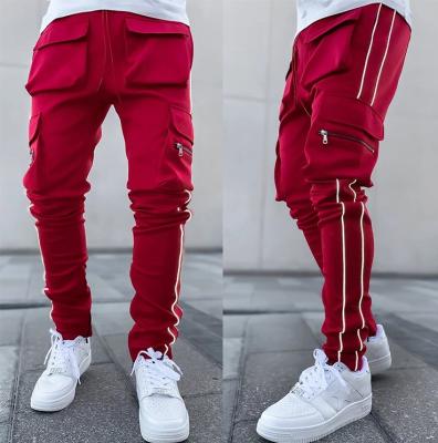 China Anti-Wrinkle Mens Cargo Pants Gyms Fitness Sportswear Pants Reflective Men Hip Hop Streetwear Joggers Casual Joggers Sweatpants for sale