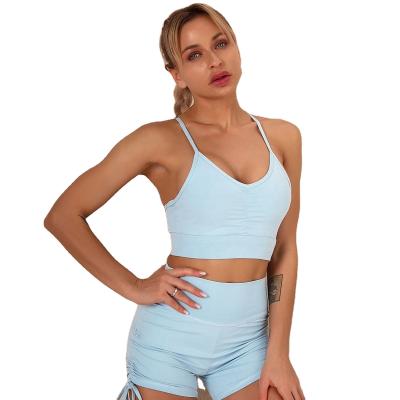 China 2021 Breathable Hot Sales Wholesale Quick Dry Popular Culture Yoga Fitness Bra Sports Seamless Yoga Wear Set With Bra For Women for sale