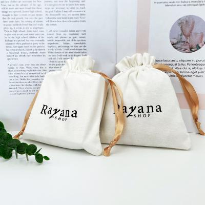 China 100% Recyclable Biodegradable Cotton Canvas Drawstring Pouch Bag With Custom Logo Small Drawstring Gift Pouch Dust Bag for sale