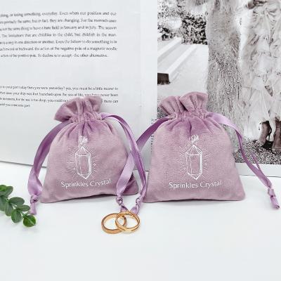 China Recyclable Wholesale Customized Velvet Bags With Drawstring Dust Bag For Jewelry for sale