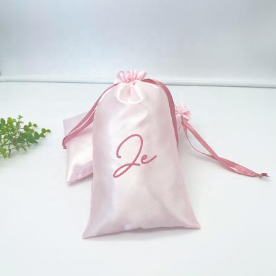 China Promotion Wig Bundle 18x30Satin Drawstring Bag Lingerie With Own Logo Customizable Hair Extensions Customized Satin Pouch Underwear for sale