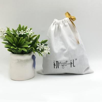 China Wholesale Recyclable Cotton String Travel Shoe Pouch With Custom Logo for sale